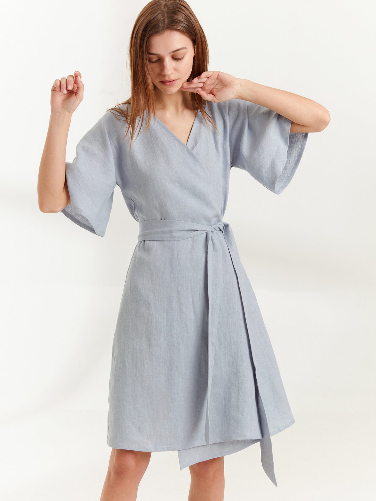 MARY Linen Wrap Dress