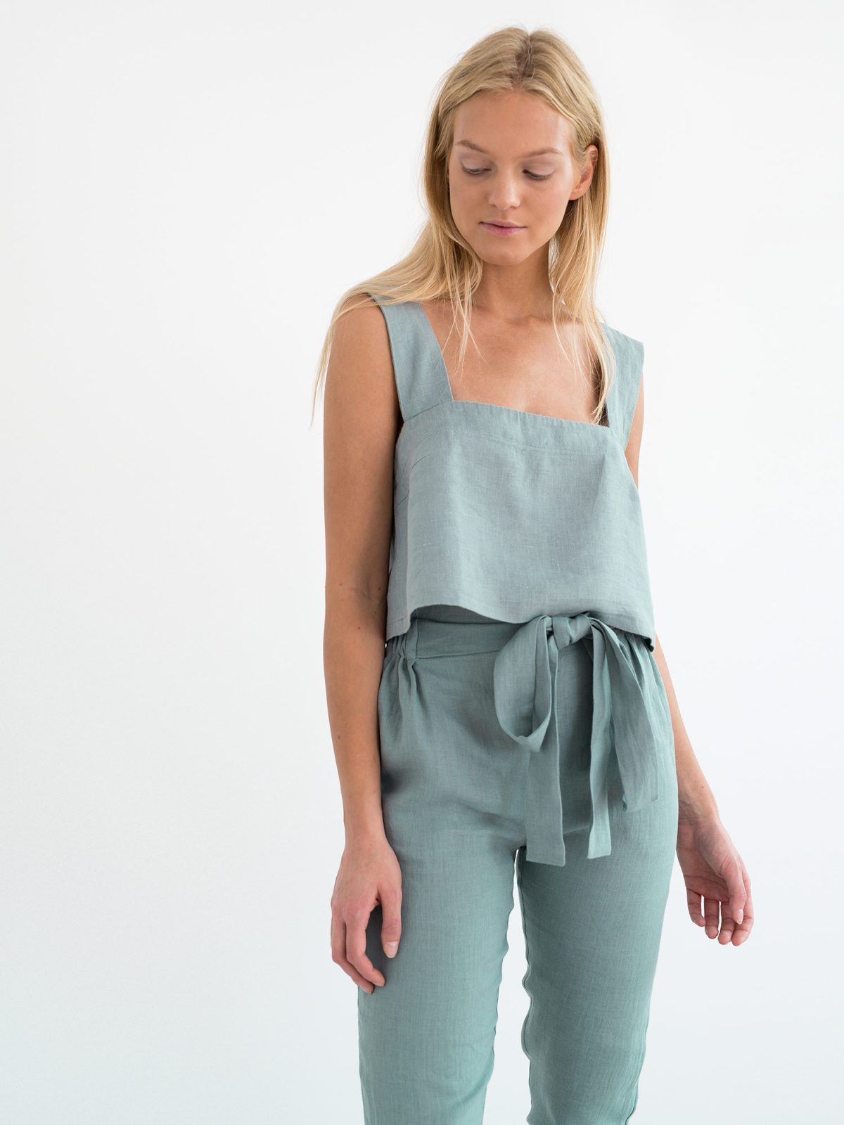 DAHLIA Wide Strap Linen Top