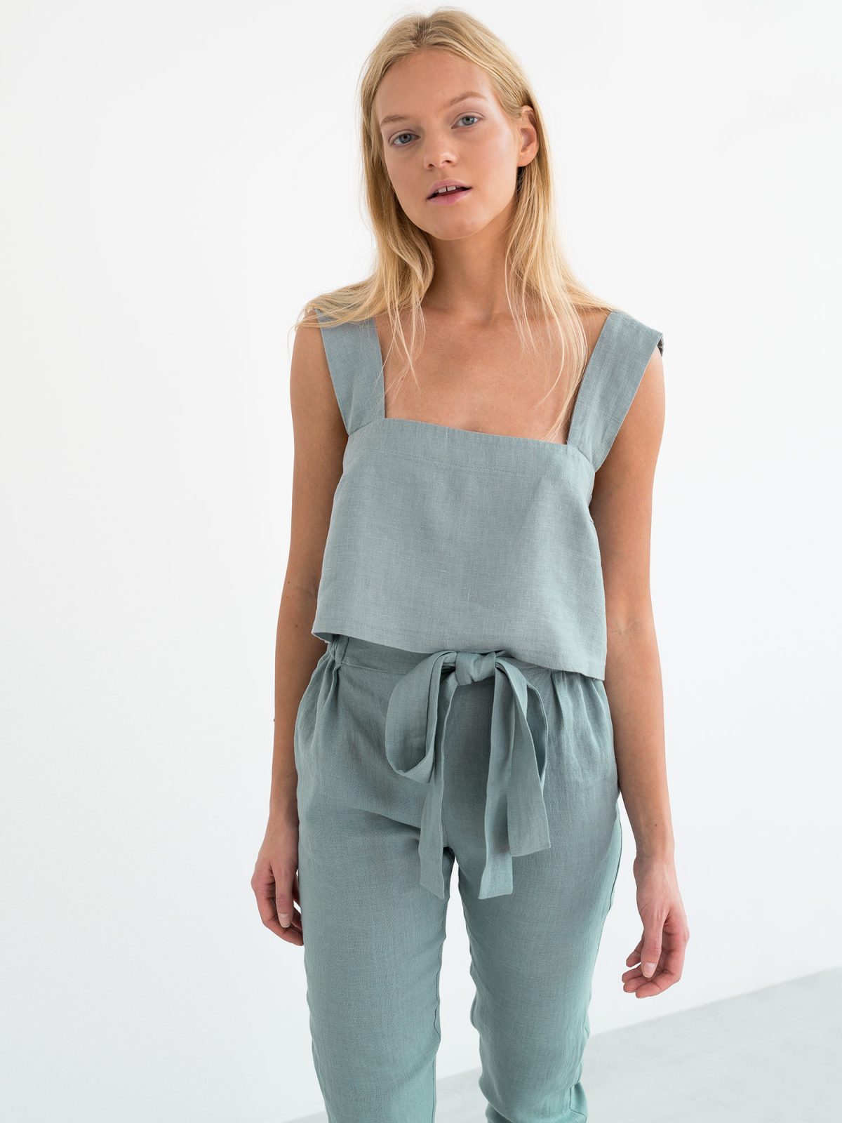 DAHLIA Wide Strap Linen Top