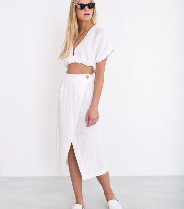 ABIGAIL Linen Wrap Skirt