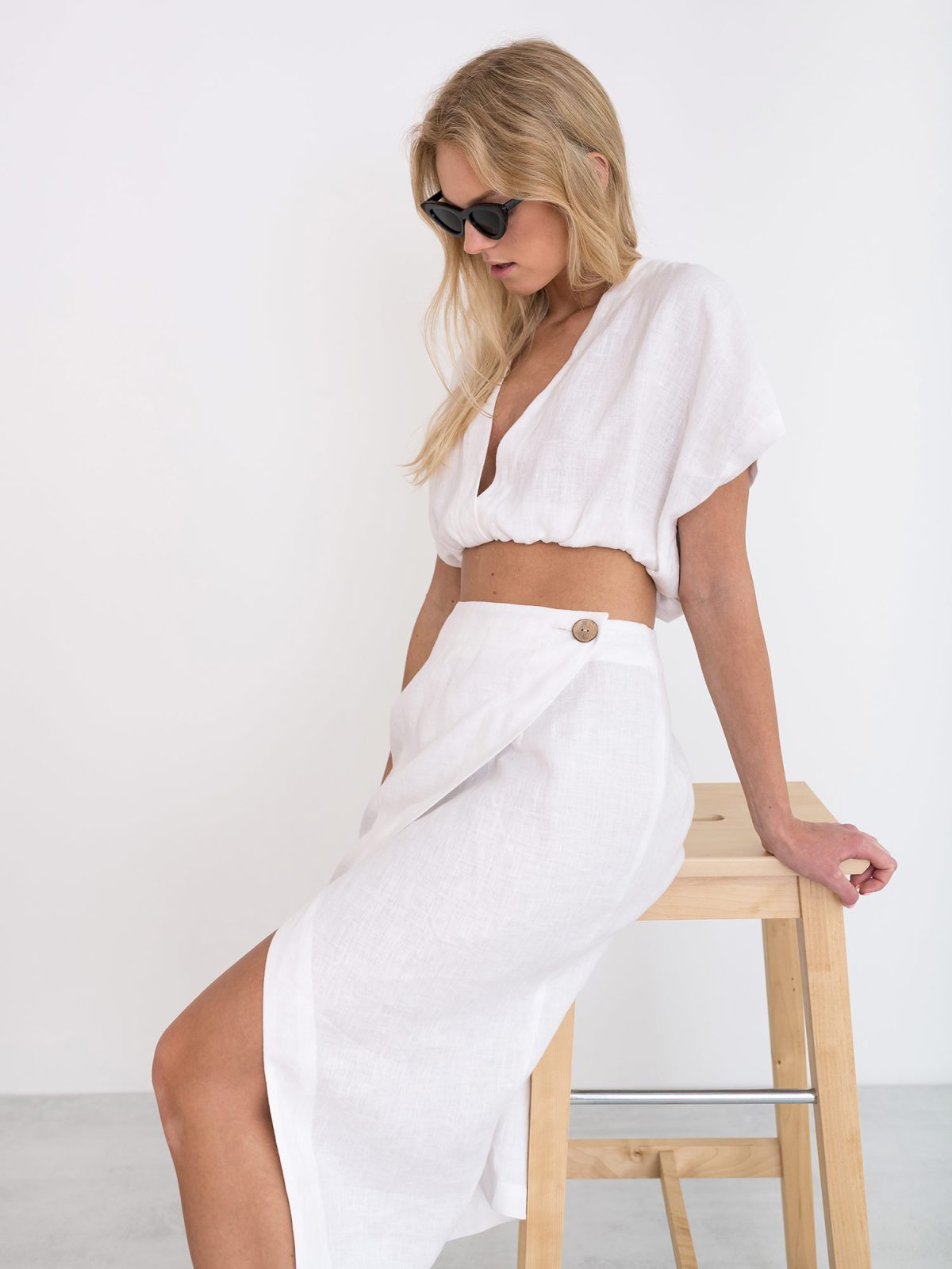 ABIGAIL Linen Wrap Skirt