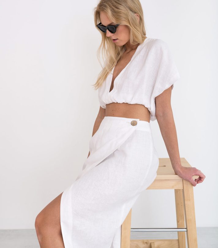 ABIGAIL Linen Wrap Skirt