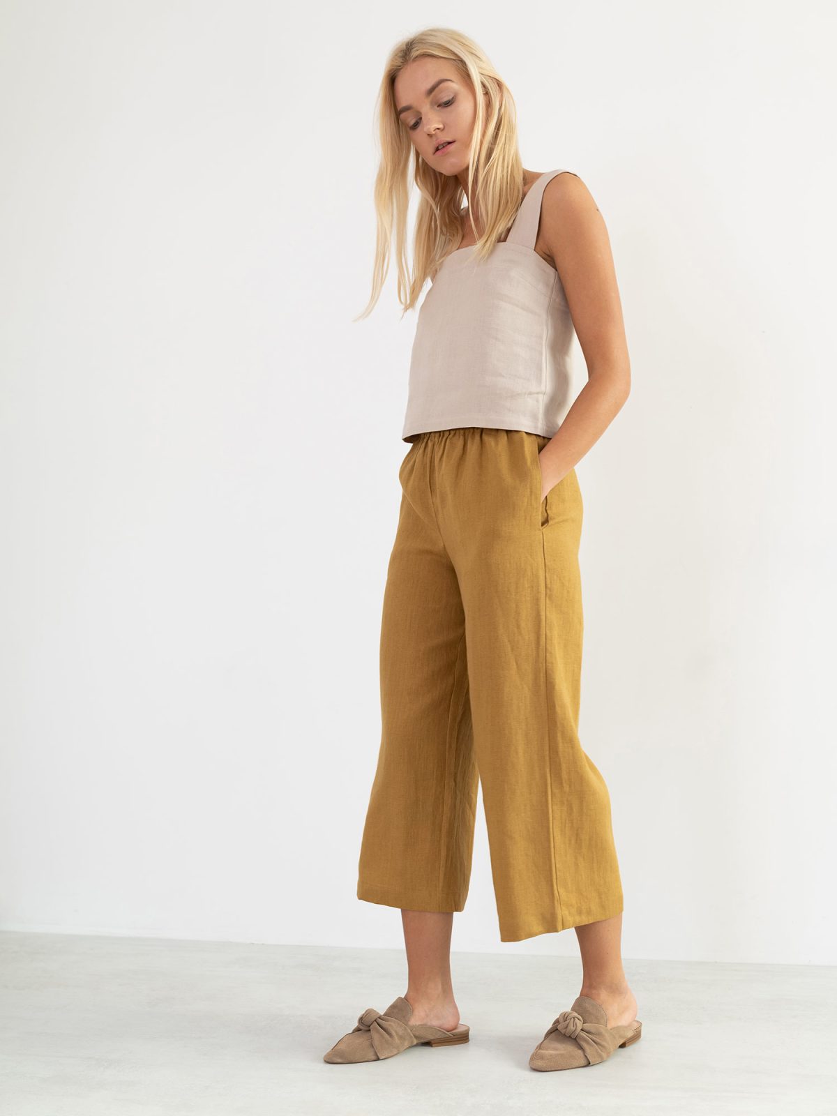 RILEY Wide Leg Linen Pants